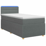 vidaXL Boxspringbed met matras en LED Lichtgrijs 90 x 190 cm Stof