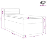 vidaXL Boxspringbed met matras en LED Lichtgrijs 90 x 190 cm Stof