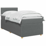 vidaXL Boxspringbed met matras en LED Lichtgrijs 90 x 190 cm Stof