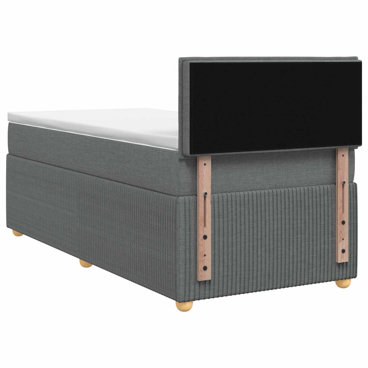 vidaXL Boxspringbed met matras en LED Lichtgrijs 90 x 190 cm Stof