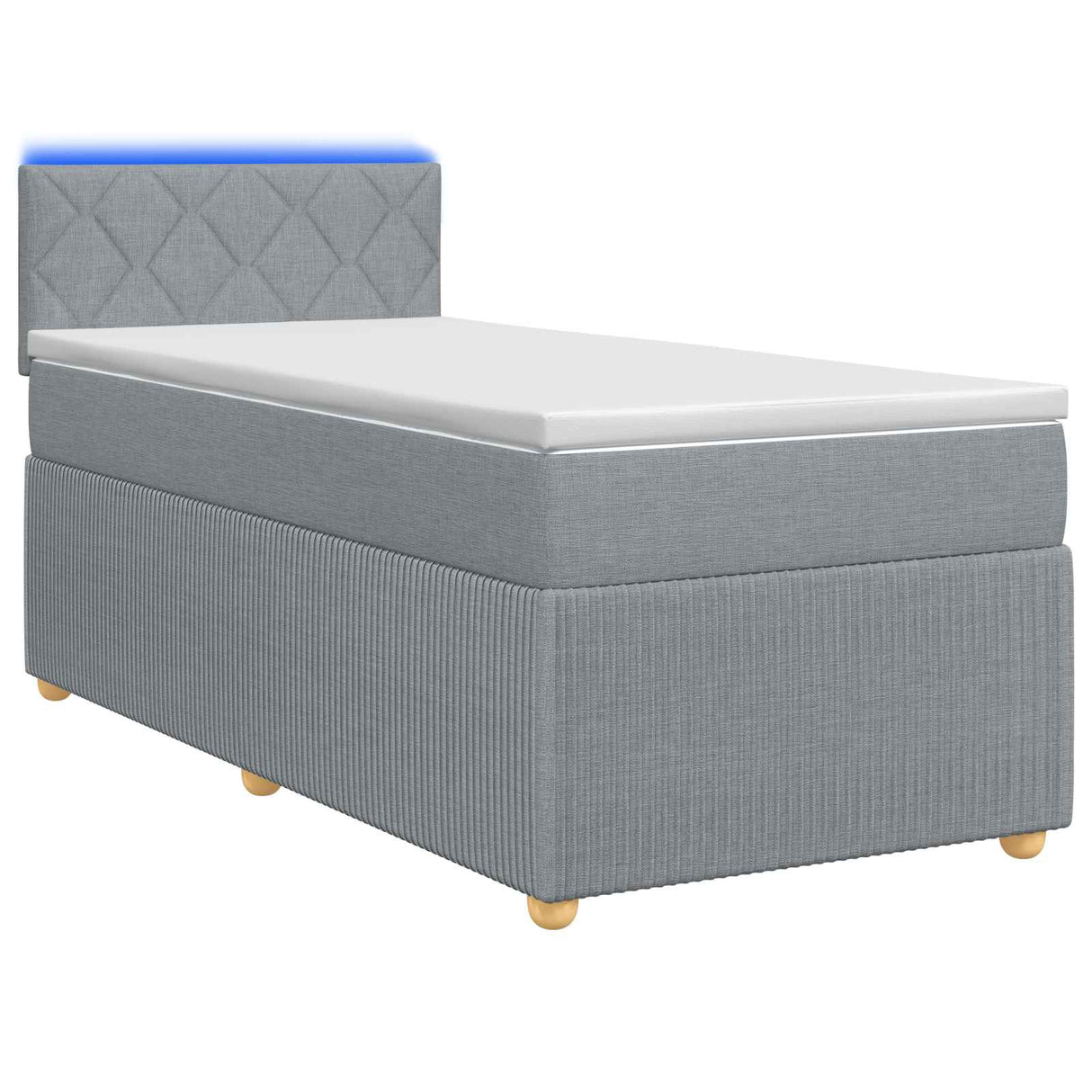 vidaXL Boxspringbed met matras en LED Lichtgrijs 90 x 190 cm Stof