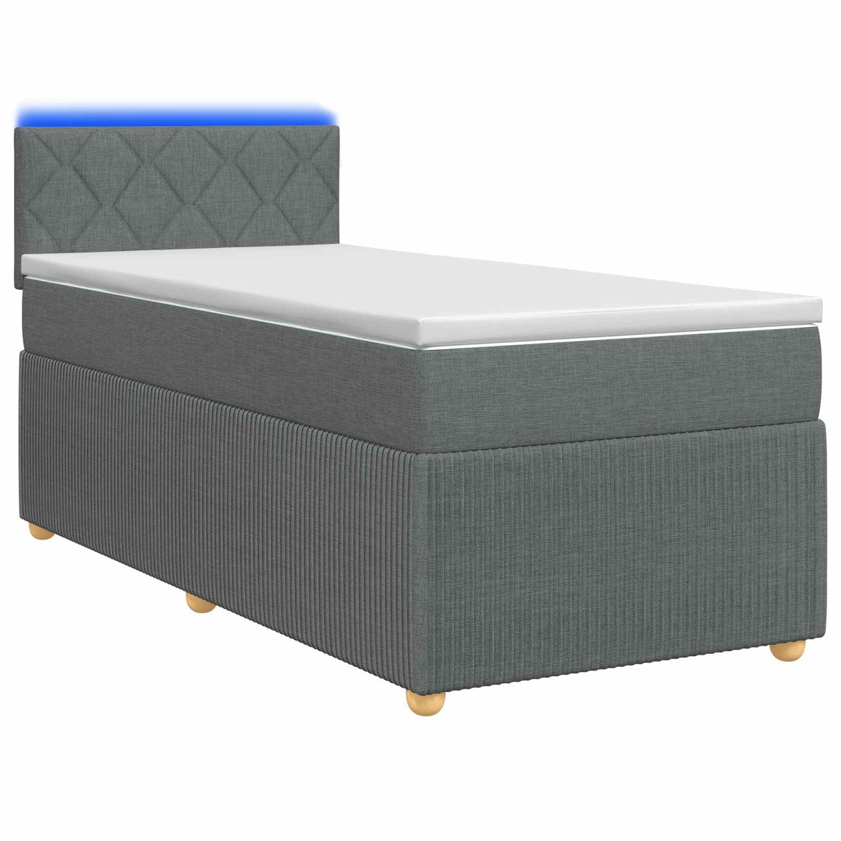 vidaXL Boxspringbed met matras en LED Lichtgrijs 90 x 190 cm Stof