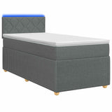 vidaXL Boxspringbed met matras en LED Lichtgrijs 90 x 190 cm Stof