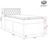 vidaXL Boxspringbed met matras en LED Lichtgrijs 90 x 190 cm Fluweel