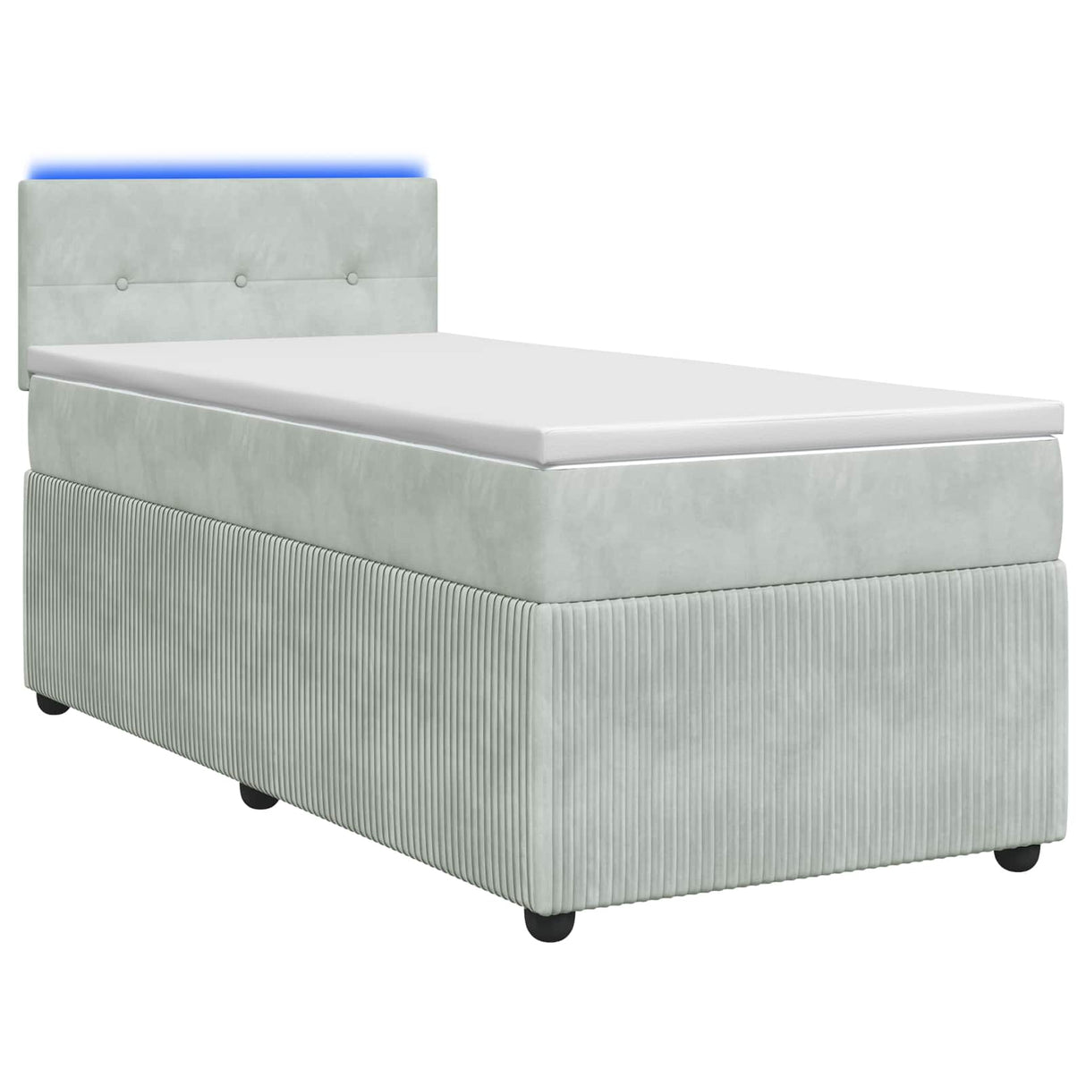 vidaXL Boxspringbed met matras en LED Lichtgrijs 90 x 190 cm Fluweel