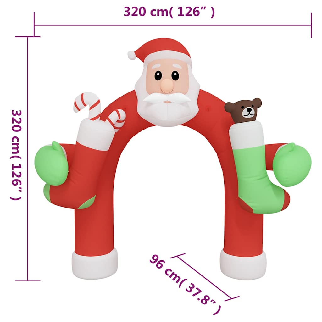 VidaXL Kerstboog opblaasbaar met LED's 260 cm