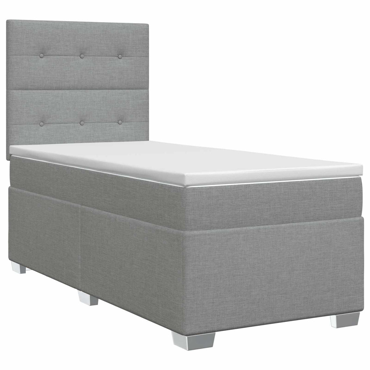 vidaXL Box Spring Bed with Mattress and Headboard Dark Grey Single Fabric