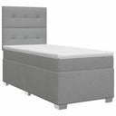 vidaXL Box Spring Bed with Mattress and Headboard Dark Grey Single Fabric