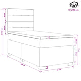 vidaXL Box Spring Bed with Mattress and Headboard Dark Grey Single Fabric