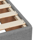 vidaXL Box Spring Bed with Mattress and Headboard Dark Grey Single Fabric