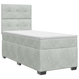 vidaXL Box spring bed with mattress Dark Grey Single Velvet