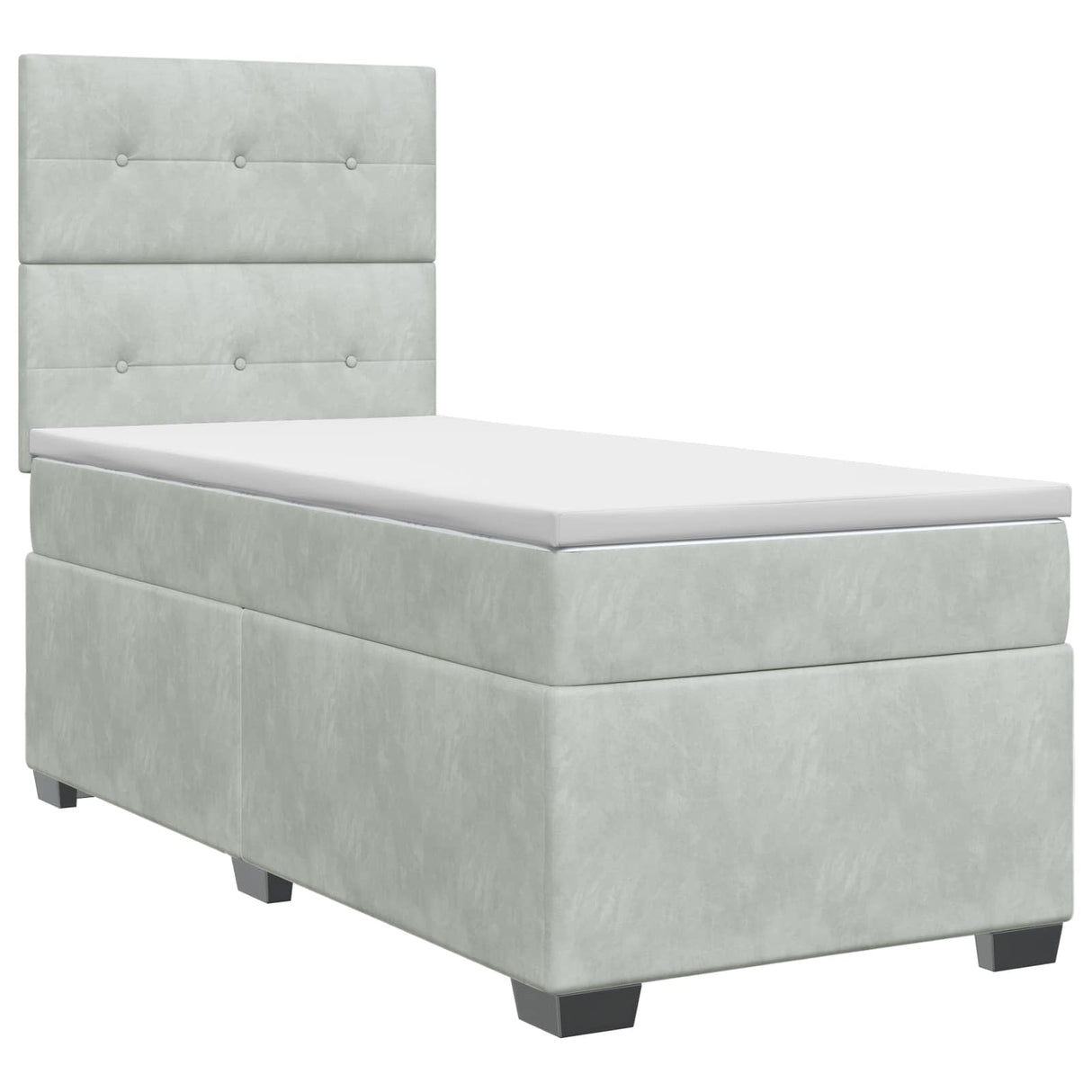 vidaXL Box spring bed with mattress Dark Grey Single Velvet