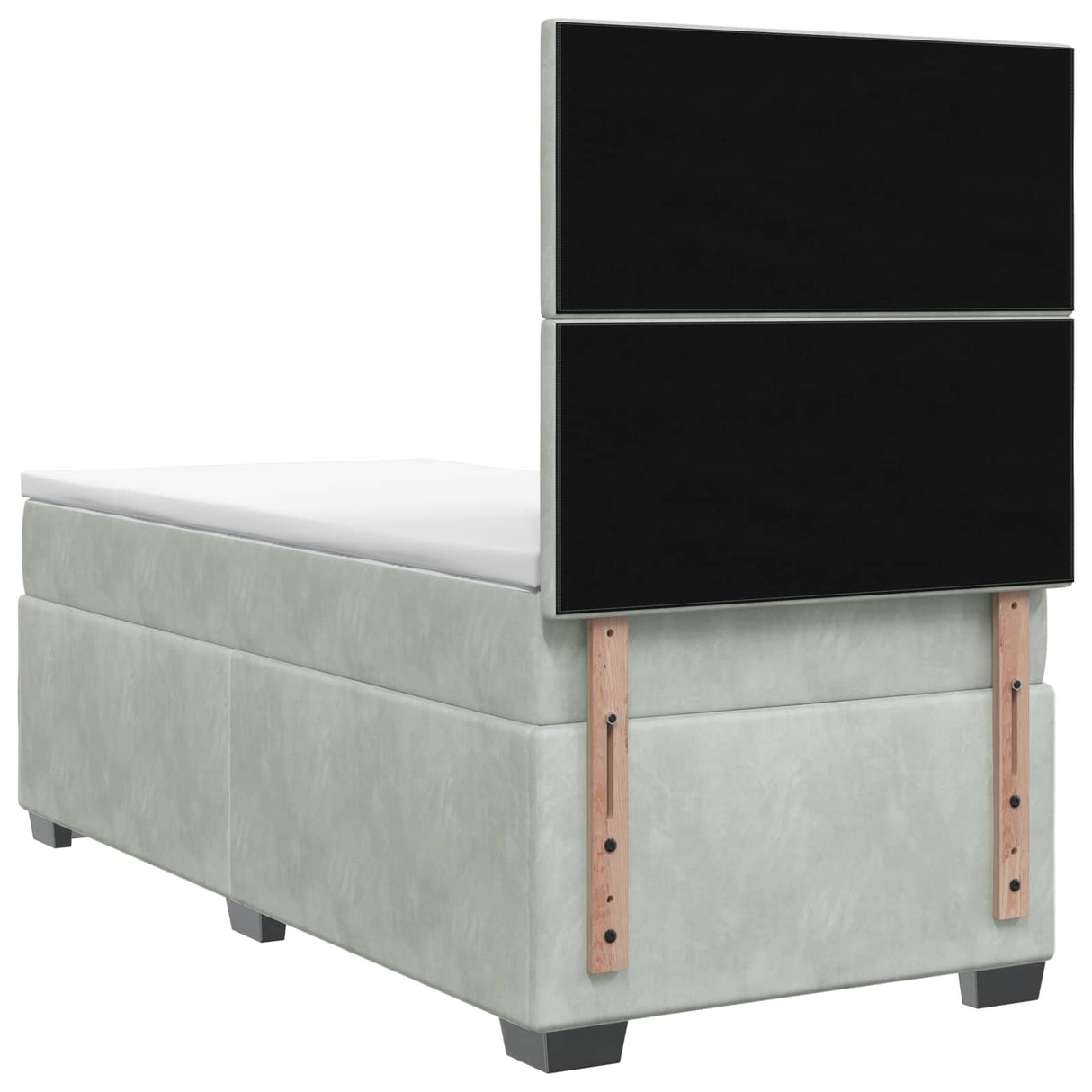 vidaXL Box spring bed with mattress Dark Grey Single Velvet