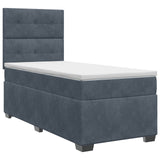 vidaXL Box spring bed with mattress Dark Grey Single Velvet