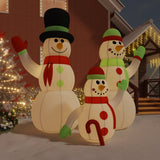 vidaXL Opblaasbare sneeuwpopfamilie met LED’s 500 cm