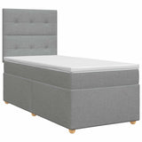 vidaXL Boxspringbed met matras met hoofdeinde Donkergrijs Enkel Stof