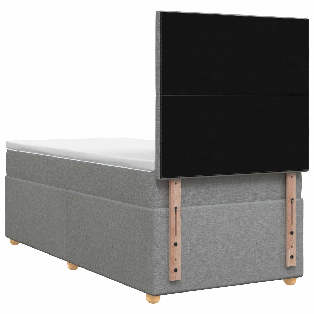 vidaXL Boxspringbed met matras met hoofdeinde Donkergrijs Enkel Stof