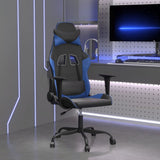 vidaXL Massage Gaming Chair Faux Leather Black and Blue