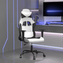 vidaXL Massage Gaming Chair Faux Leather Black and Blue