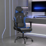 vidaXL Massage Gaming Chair Faux Leather Black and Blue