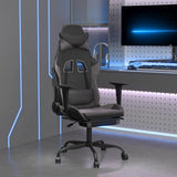 vidaXL Massage Gaming Chair Faux Leather Black and Blue
