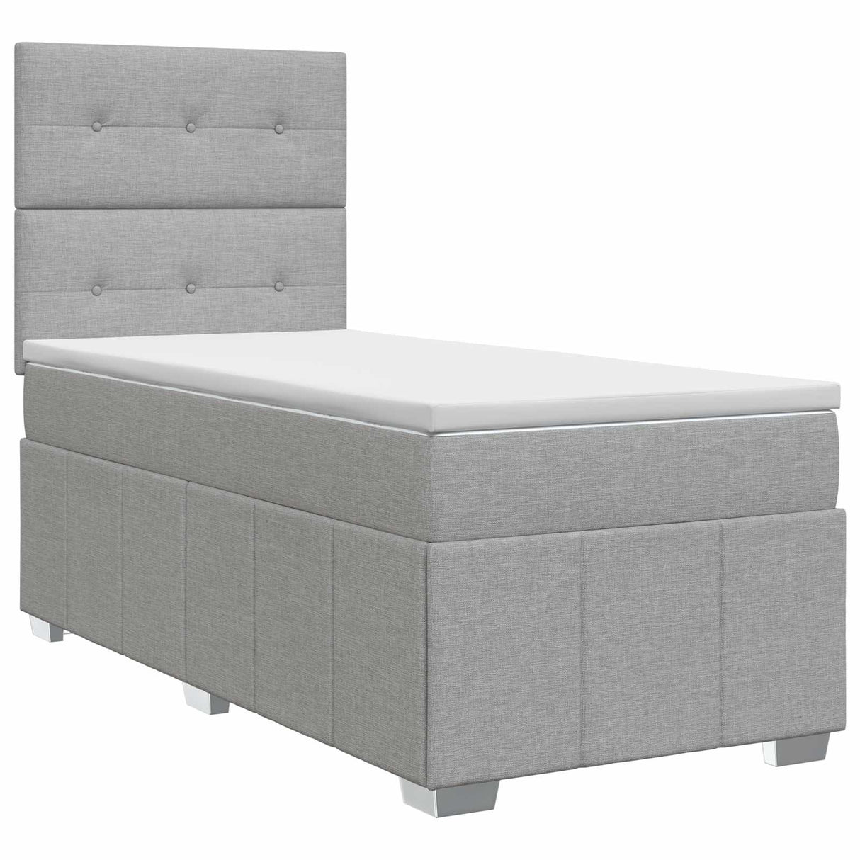 vidaXL Boxspringbed met matras met hoofdeinde Donkergrijs Enkel Stof