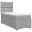 vidaXL Boxspringbed met matras met hoofdeinde Donkergrijs Enkel Stof