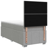 vidaXL Boxspringbed met matras met hoofdeinde Donkergrijs Enkel Stof