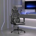 vidaXL Massage Gaming Chair Faux Leather Black and Blue