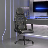 vidaXL Massage Gaming Chair Faux Leather Black and Blue