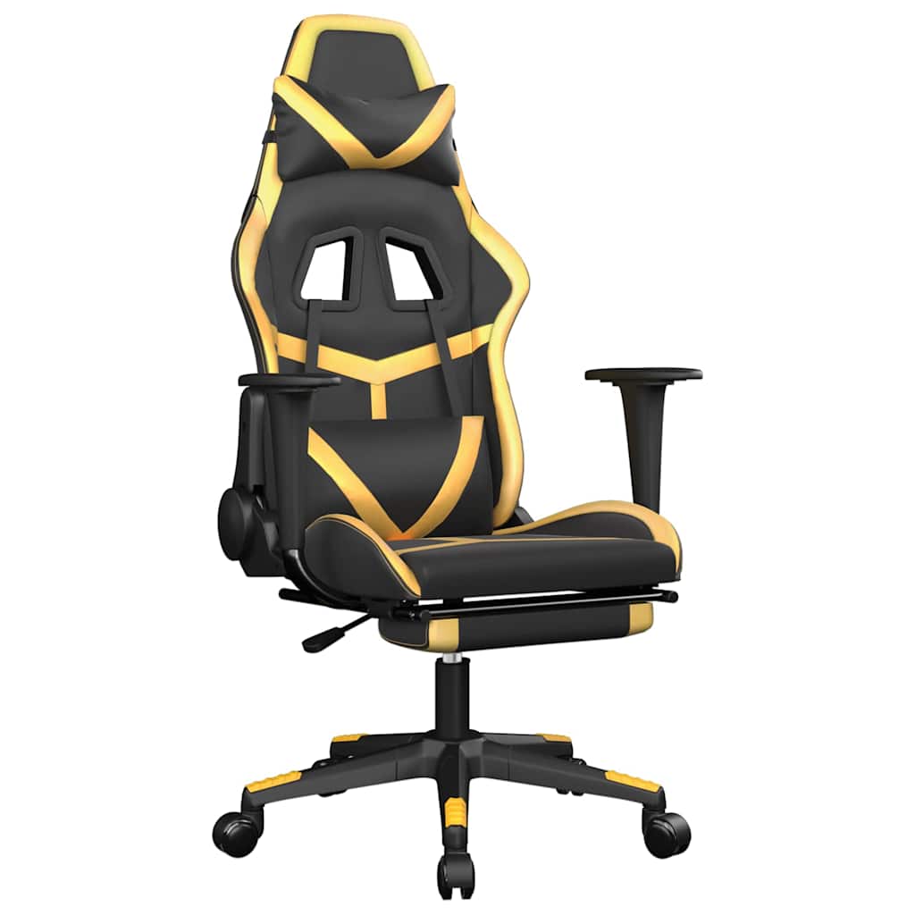 vidaXL Massage Gaming Chair Faux Leather Black and Blue