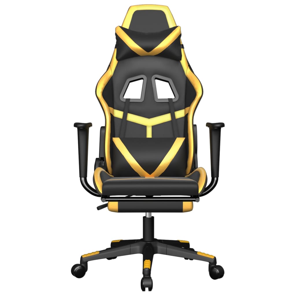 vidaXL Massage Gaming Chair Faux Leather Black and Blue