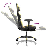 vidaXL Massage Gaming Chair Faux Leather Black and Blue