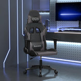 vidaXL Massage gamestoel kunstleer zwart en blauw