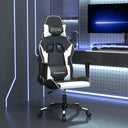 vidaXL Massage gamestoel kunstleer zwart en blauw