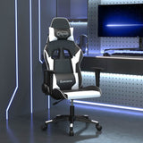 vidaXL Massage gamestoel kunstleer zwart en blauw