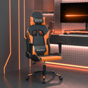 vidaXL Massage gamestoel kunstleer zwart en blauw