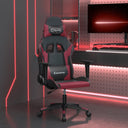 vidaXL Massage gamestoel kunstleer zwart en blauw