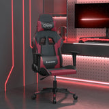 vidaXL Massage gamestoel kunstleer zwart en blauw
