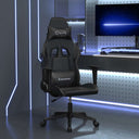 vidaXL Massage gamestoel kunstleer zwart en blauw