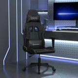 vidaXL Massage gamestoel kunstleer zwart en blauw