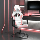 vidaXL Massage gamestoel kunstleer zwart en blauw