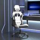 vidaXL Massage gamestoel kunstleer zwart en blauw