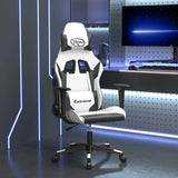 vidaXL Massage gamestoel kunstleer zwart en blauw