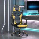 vidaXL Massage gamestoel kunstleer zwart en blauw