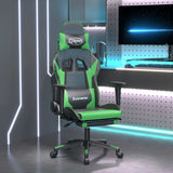 vidaXL Massage gamestoel kunstleer zwart en blauw
