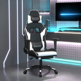 vidaXL Massage gamestoel kunstleer zwart en blauw