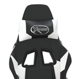 vidaXL Massage gamestoel kunstleer zwart en blauw
