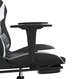 vidaXL Massage gamestoel kunstleer zwart en blauw