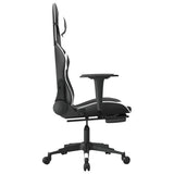 vidaXL Massage gamestoel kunstleer zwart en blauw